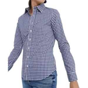 2/$30 UNTUCKit Women's Belleza Classic Blue/White Gigham Print Button Up Shirt